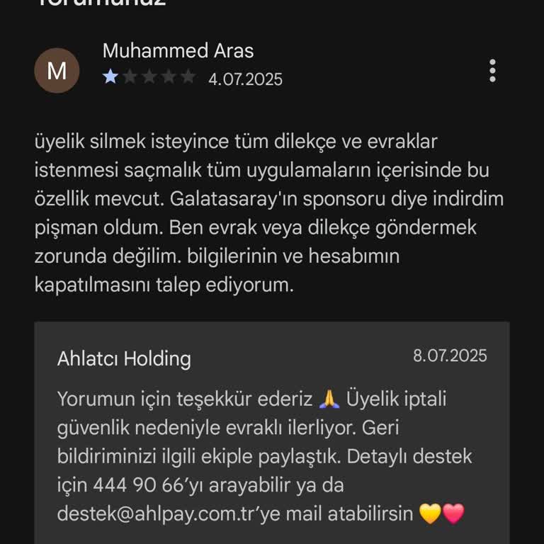 AHL Pay'de Hesap Kapatma Ve Kişisel Veri Silme Sürecindeki Hukuksuz Engeller