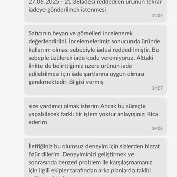 Kullanılmış Ve Hasarlı Ürün İadesi Reddedildi, Müşteri Hizmetleri Yetersiz