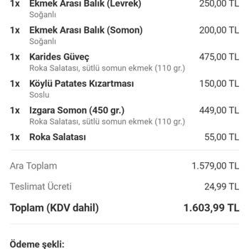 Siparişte Yanık Ürünler Ve Sağlıksız Malzeme Üzerine Yetersiz Çözüm