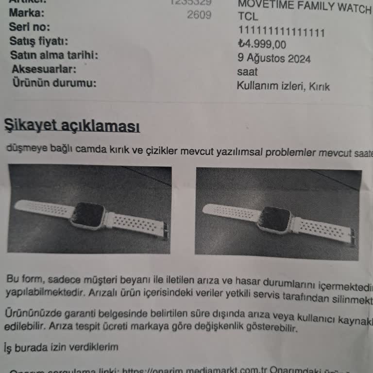 Çocuk Saati Kasko Ve Servis Sürecinde Yaşanan Hayal Kırıklığı