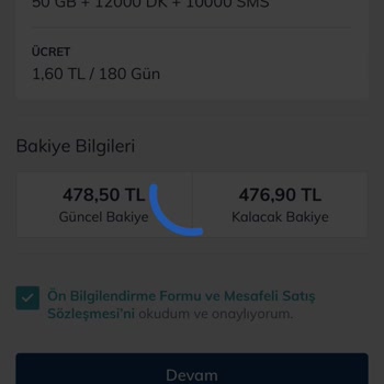 Yanlış Tutar Nedeniyle Paket Yüklenmedi