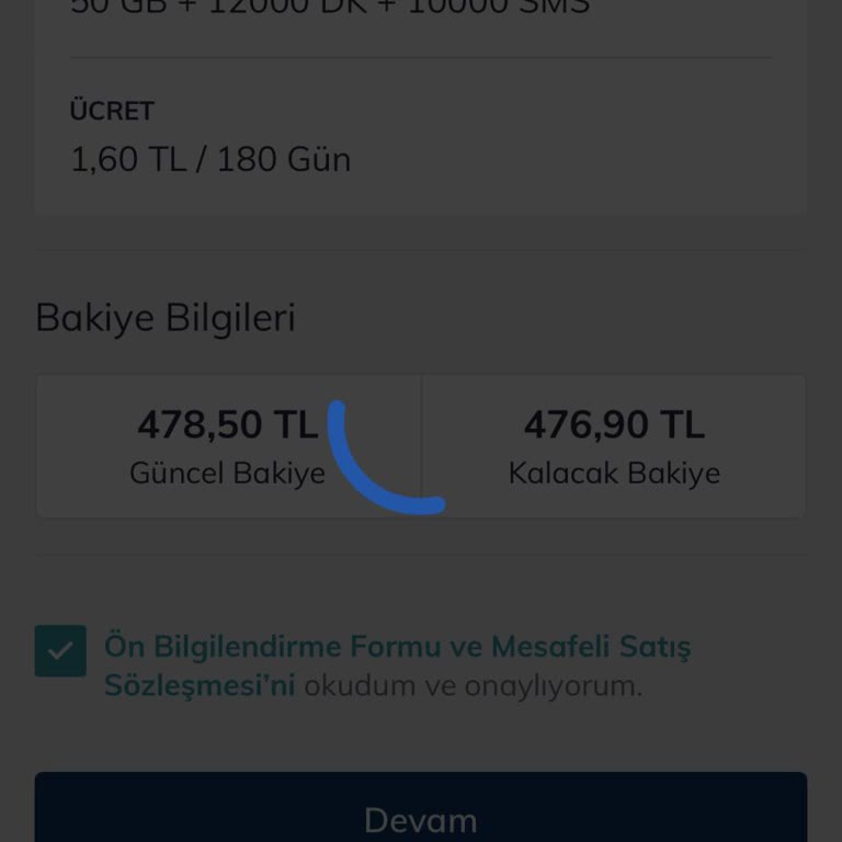 Yanlış Tutar Nedeniyle Paket Yüklenmedi