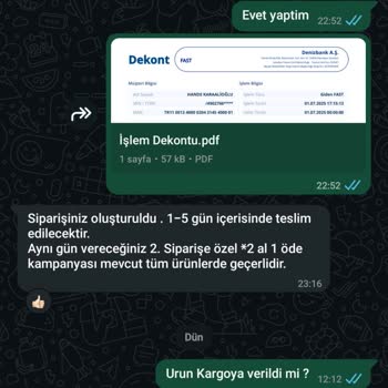 Sipariş Sonrası Cevap Alınamıyor Ve Kargo Gönderilmiyor