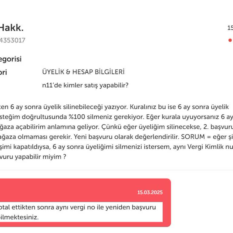 N11'de Mağaza Silme Ve Yeni Mağaza Açılışı Konusunda Yaşanan Sorunlar