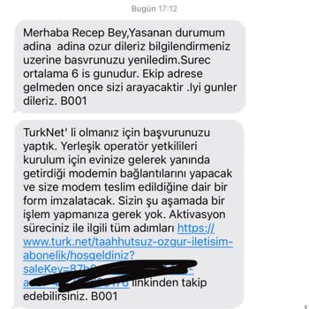 Kurulum Tarihi Belirtilmesine Rağmen İnternet Bağlanmadı, İletişim Yetersiz Kaldı