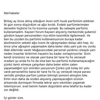 Avon Müşteri Hizmetlerinden Memnun Kalmadım, Bir Daha Alışveriş Yapmayacağım