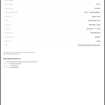 Betterme Onayım Olmadan Çekilen Ücret Şaşkınlığı