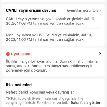 TikTok Canlı Yayın İhlali Haksızlığına Çözüm Bekliyorum