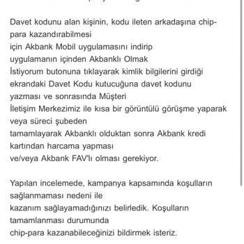 Akbank Kazandığım Chip-Para Haksız Yere İptal Edildi