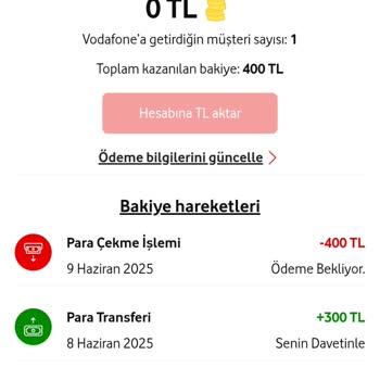 Vodafone Link At Kazan Uygulamasında Kazanılan Ödül Ödemesi Yapılmadı