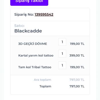 Sipariş Verdiğim Dövmeler Yerine Farklı Ürünler Gönderildi, İletişim Kurulamıyor