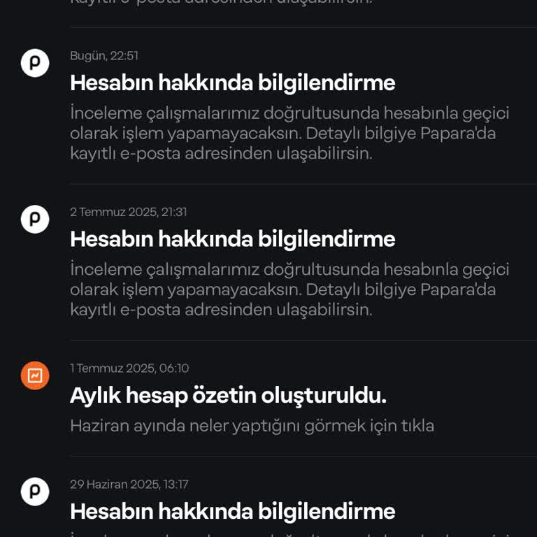 Papara Hesabım Uzun Süredir İncelemede, İşlemlerimi Yapamıyorum