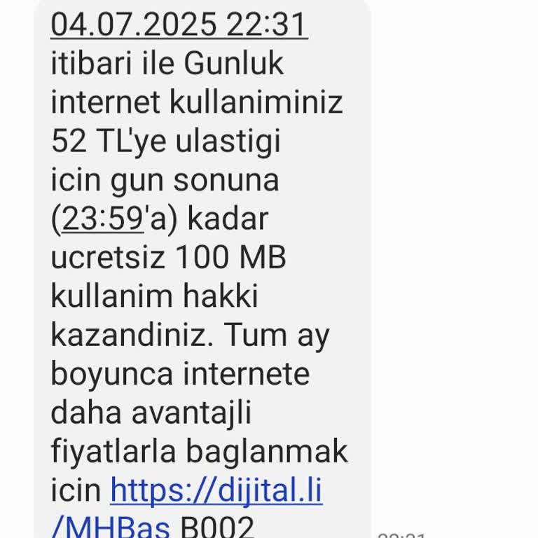 Mobil Veri Kesintisi Ve Yetersiz İnternet Paketi Şikayeti