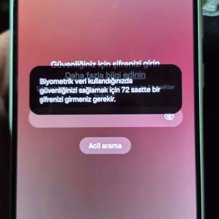 Yeni Aldığım Telefonda Biyometrik Şifre Sorunu Yaşadım