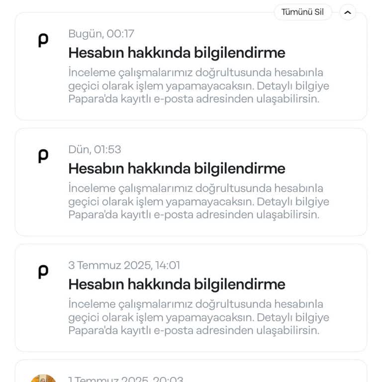 Papara Hesabım Haftalardır İncelemede Paramı Kullanamıyorum