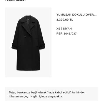 Zara İade Onay Kodu Gelmediği İçin Param Yatmıyor