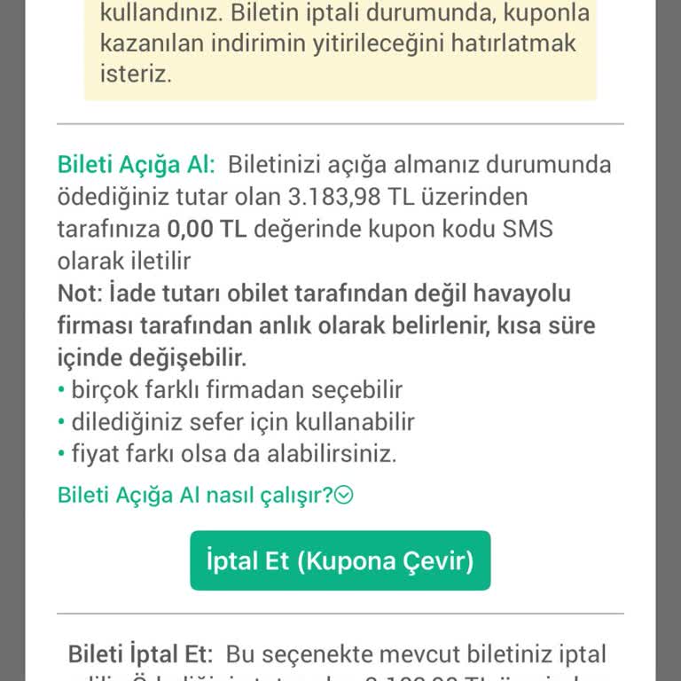 Bilet İptalinde Haksız Para İadesi Sorunu Yaşıyorum
