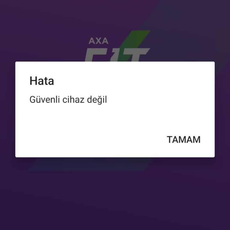 Axafit Uygulamasına Girişte Güvenli Cihaz Değil Hatası Ve BES Bilgilerime Ulaşamama