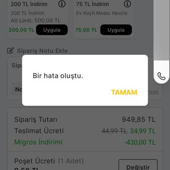 Migros Yemek'te Kazanılan Kuponlar Kullanılamıyor, Müşteri Hizmetleri Çözüm Sunmuyor