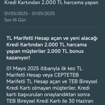 TEB Marifetli Hesap Kampanya Bonusu Yüklenmedi Sözünde Durmayan Banka