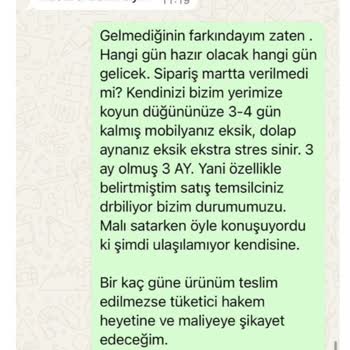 Satın Alınan Mobilya Takımlarının Eksik Ve Gecikmeli Teslimatı Hakkında Mağduriyet