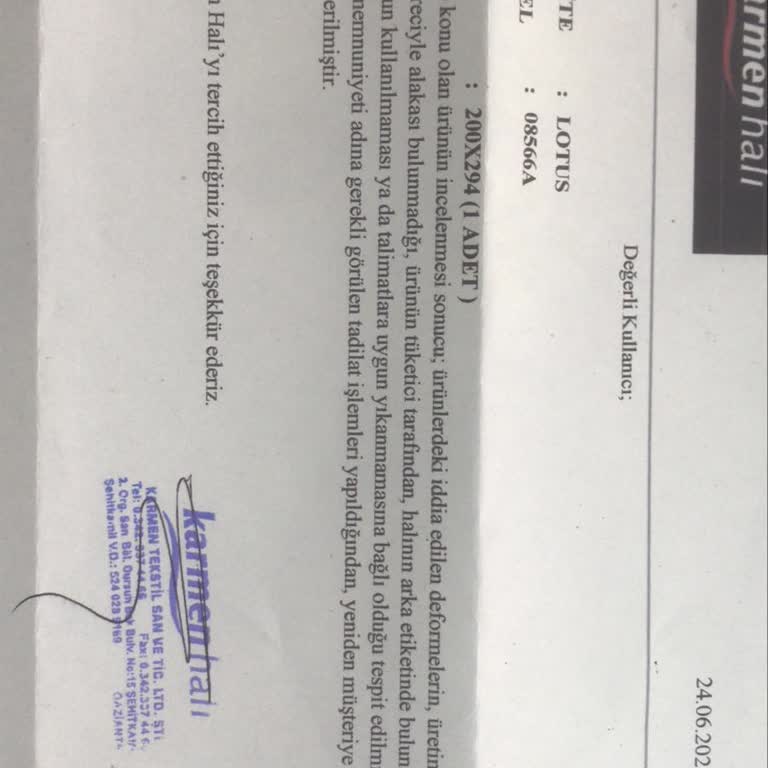 Hatalı Halı İçin Çözüm Bulunamıyor