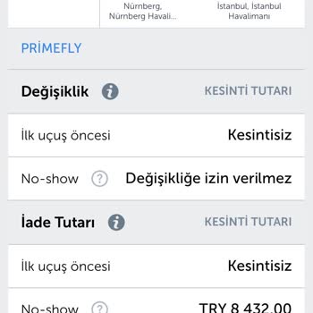 Primefly Bilet Hakkımız THY Tarafından Yok Sayıldı