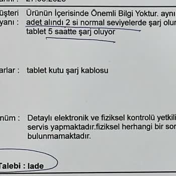Yeni Alınan Tabletin Şarj Sorunu Çözülmüyor, Servis Yetersiz