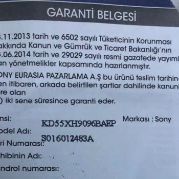Sony Televizyonumda Oluşan Fabrikasyon Hata Ve Yüksek Servis Ücreti