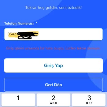 Rezervasyon Sonrası Üye Girişi Hatası Yaşanıyor