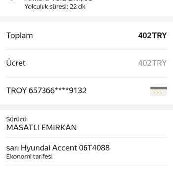 Yandex GO Ücret Farkı Nedeniyle Mağduriyet Yaşadım