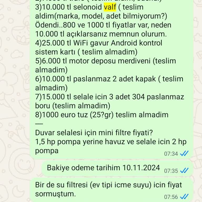 Havuz Kontrol Sistemi Teslim Edilmedi, Mağdur Edildim