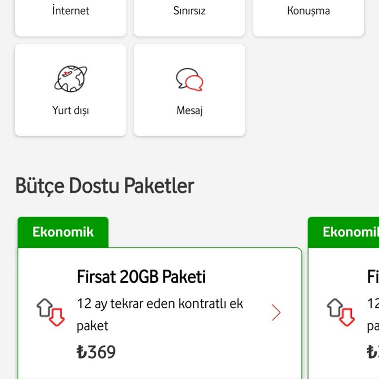 50 GB Paylaşım İnterneti Ek Paketine Erişemiyorum