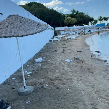 Caddebostan Plajında Yetersiz Temizlik Ve Çöp Kovası Eksikliği