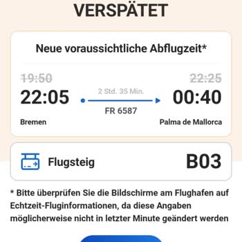 Ryanair kostenbedingte Benachteiligung aufgrund eines Flugausfalls