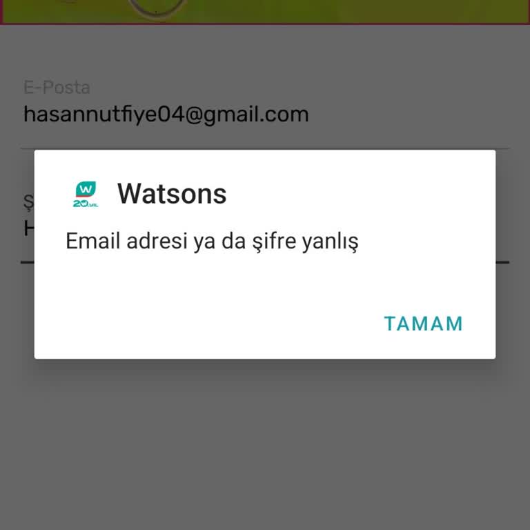 Watsons Üyeliğimle Giriş Yapamıyor Ve İndirim Kuponumu Kullanamıyorum