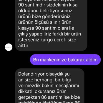 Siparişimde Belirtilen Ölçüler Tutmadı, İade Kabul Edilmiyor