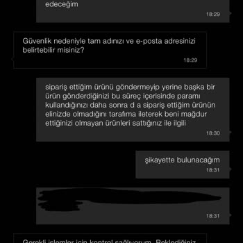 Yanlış Beden Gönderimi Ve Mağduriyetin Giderilmemesi
