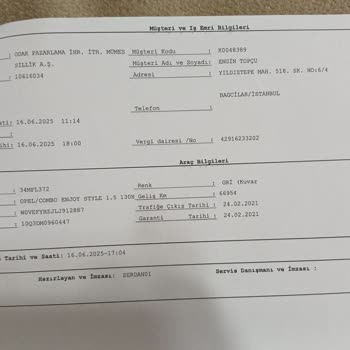 Opel Servis Bakımından Sonra Yaşanan Arıza Ve Yol Yardımında Destek Eksikliği