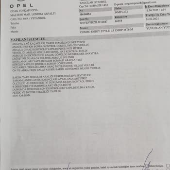 Opel Servis Bakımından Sonra Yaşanan Arıza Ve Yol Yardımında Destek Eksikliği