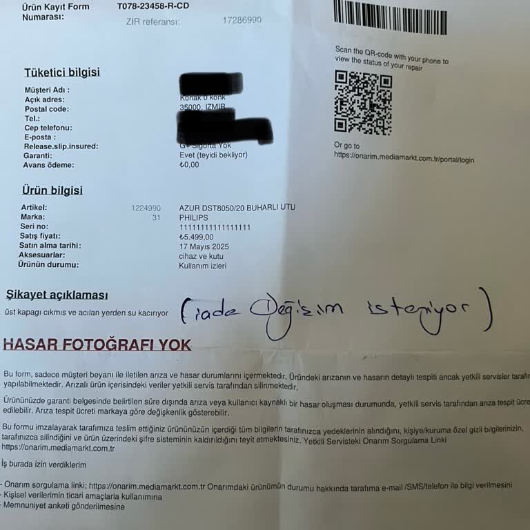 Philips 8000 Serisi Ütümde Kapak Sorunu Ve Müşteri Hizmetlerinde Yaşanan Mağduriyet