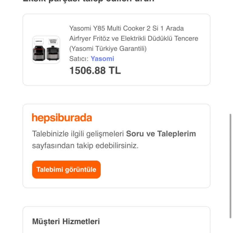 Satın Aldığım Üründen Düdüklü Tencere Başlığı Çıkmadı, Mağdur Edildim