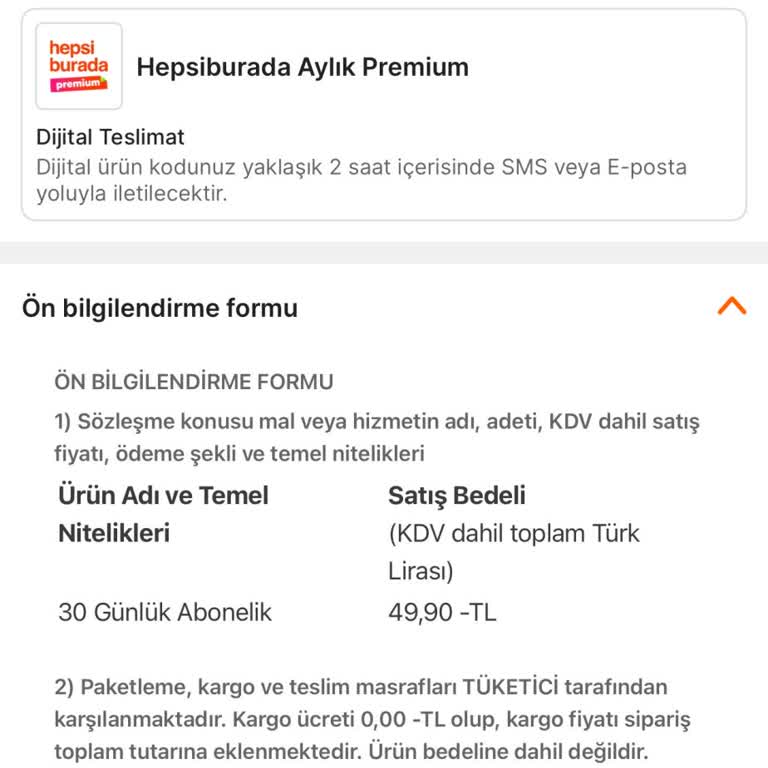Hepsiburada Premium Alımında Sürekli Hata Mesajı Alıyorum