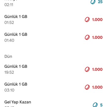 1 GB - Gift Bank | Kimgbister.com GB Yüklemem Hattıma Yansıtılmadı, Sorun Devam Ediyor