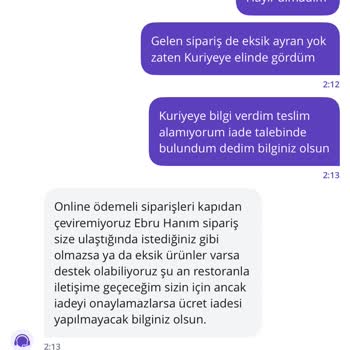 Siparişin Gecikmesi Ve İade Sorunu Nedeniyle Yaşanan Memnuniyetsizlik
