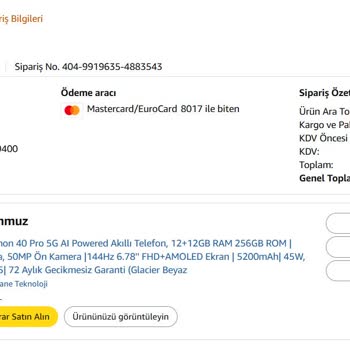 Yanlış Model Akıllı Telefon Gönderimi Ve Fiyat Farkı Sorunu