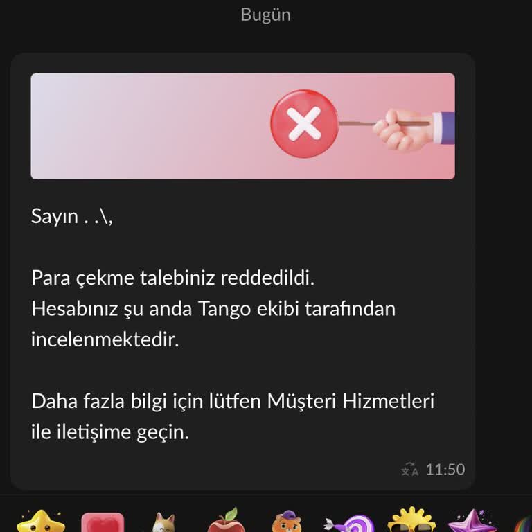 Tango Uygulamasında Biriken Paramı Çekemiyorum