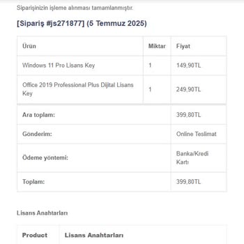 Aynı Ürün Anahtarlarının Tekrar Gönderilmesi Ve Aktivasyon Sorunu