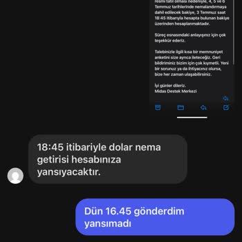 Midas USD Nemada Yanıltıcı Bilgilendirme Ve Yetersiz Destek