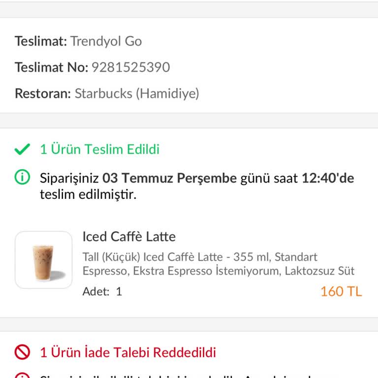 Dökülen İçecek İçin İade Zorluğu Ve Müşteri Hizmetlerinde Çözüm Eksikliği
